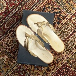 Cole Haan Fiona Thong Sandal in Soft Gold